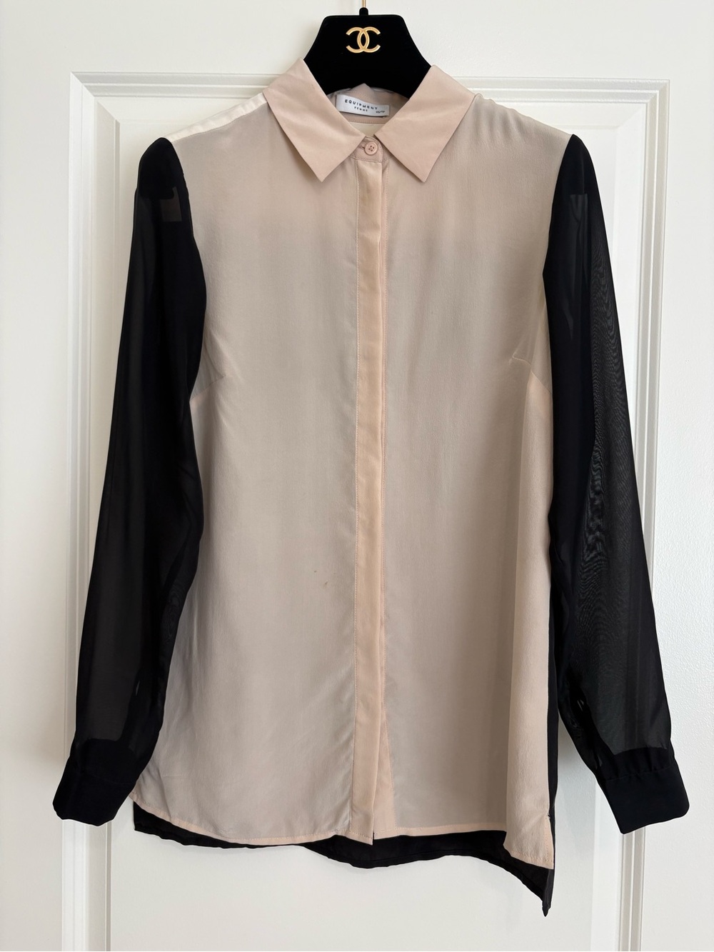 Equipment Three-Colored Sheer Blouse